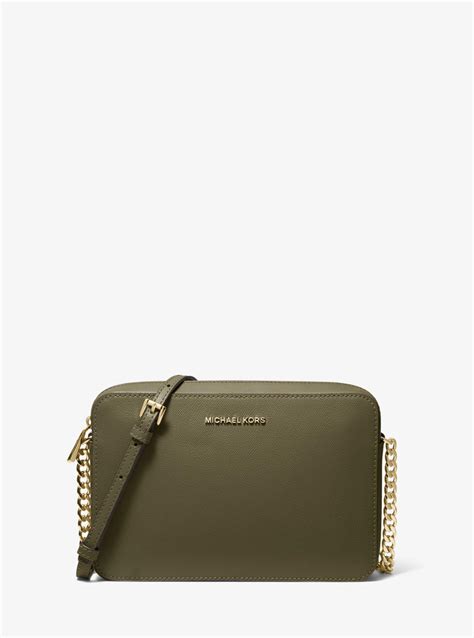 Michael Kors Cindy Mini Crossbody Olive Green Leather Gold 